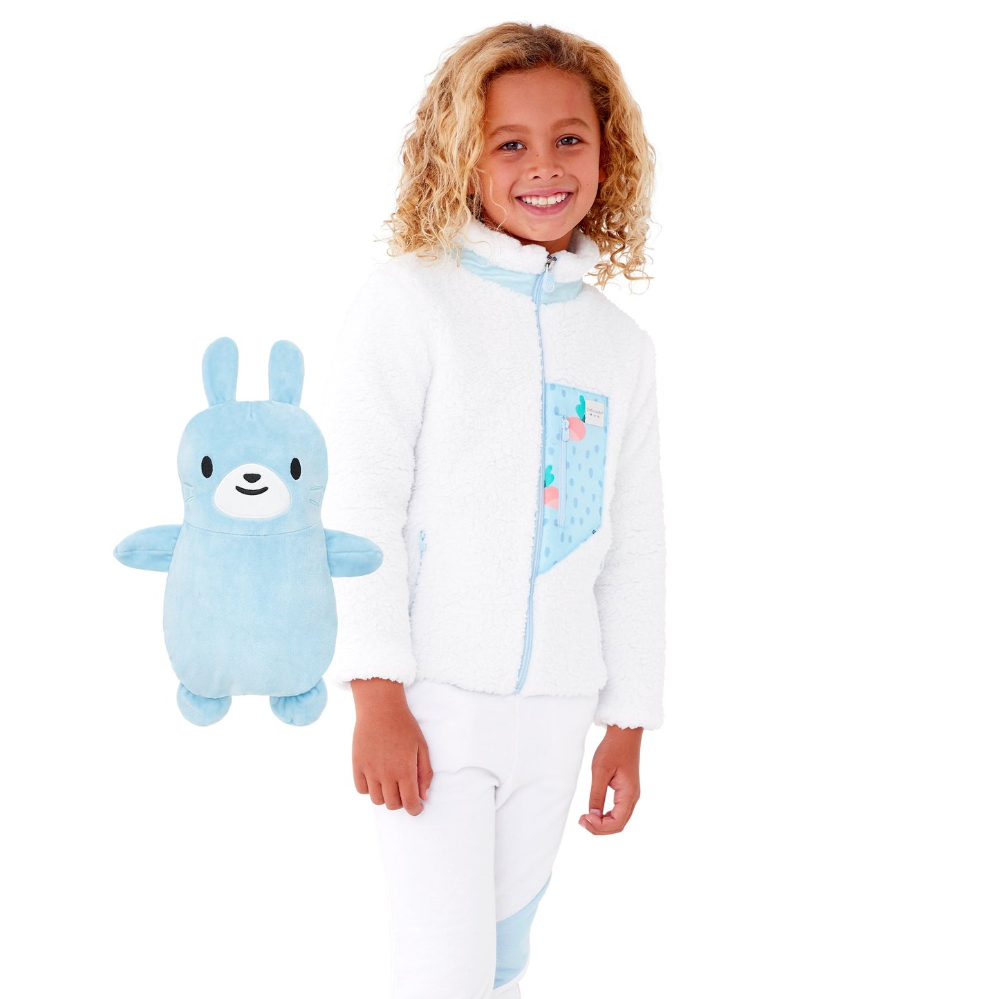 Cubcoats Big Girl's Benne the Bunny Sherpa Jacket White