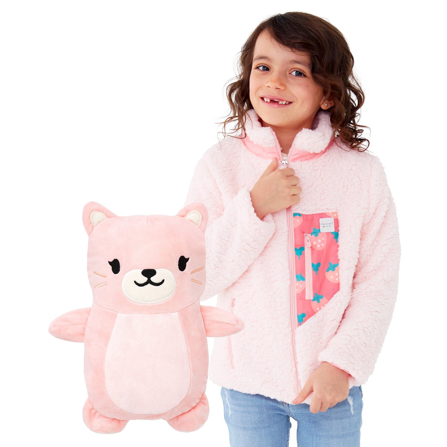 Cubcoats Big Girl's Kali the Kitty Sherpa Jacket Pink Size 8
