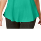 JM Collection Women's Cold Shoulder Swing T-ShirtGreen Size Small