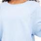 Hippie Rose Junior's Cropped Raw Edged Sweatshirt Blue Size Large