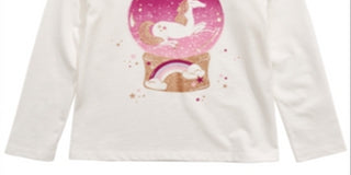 Epic Threads Toddler Girl's Unicorn Snow Globe T-ShirtWhite Size 3T