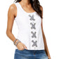 INC International Concepts Women's Casual Lace up Tank Top White Size X-Small