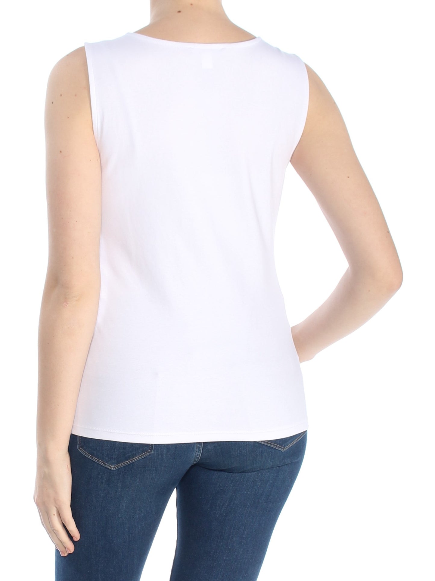 INC International Concepts Women's Casual Lace up Tank Top White Size X-Small