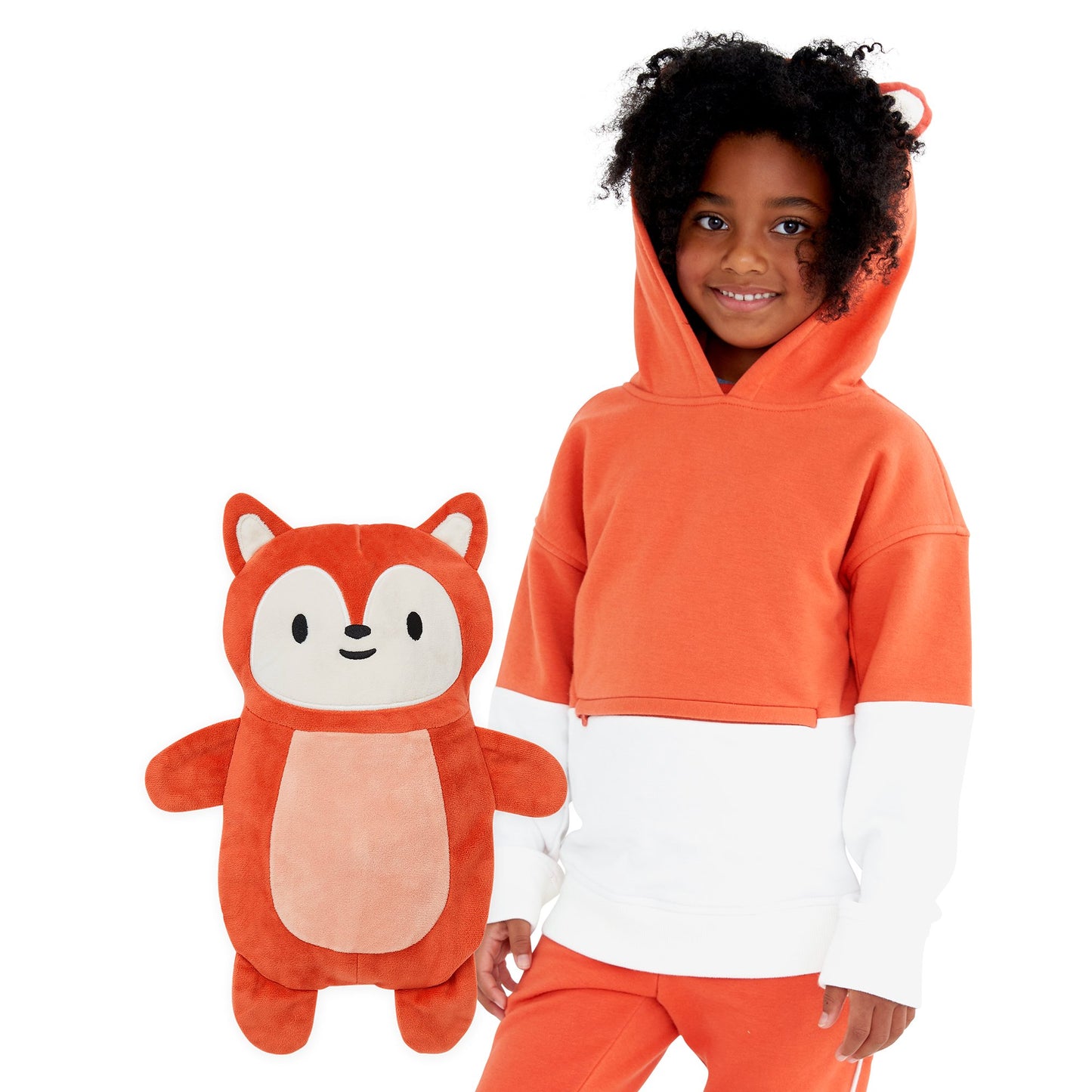 Cubcoats Kids Transforming 2 in 1  Unisex Flynn the Fox 2-in-1 Stuffed Animal Hoodie in Burnt Orange