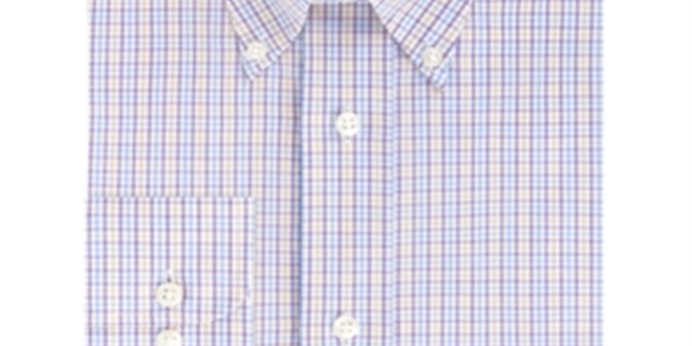 Eagle Men's Classic Fit Stretch Collar Dress Shirt Violet Twist Purple Size 34-35