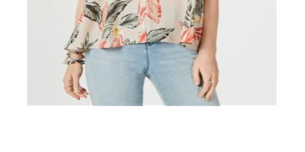 Style & Co Women's Printed Sleeveless High Low Swing Top Brown Size Petite