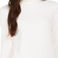 Charter Club Women's Heathered Ribbed Turtleneck Top White Size Small