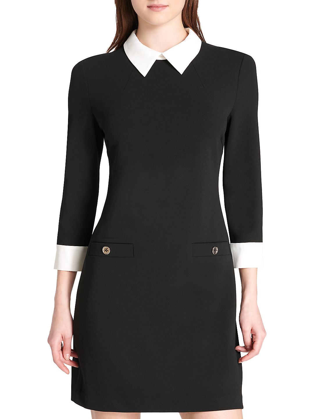 Tommy Hilfiger Women's Collared Shift Dress Sizes Black Size 2