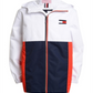 Tommy Hilfiger Big Boy's Signature Colorblocked Logo Print Hooded Jacket White Size Small
