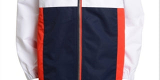 Tommy Hilfiger Big Boy's Signature Colorblocked Logo Print Hooded Jacket White Size Small