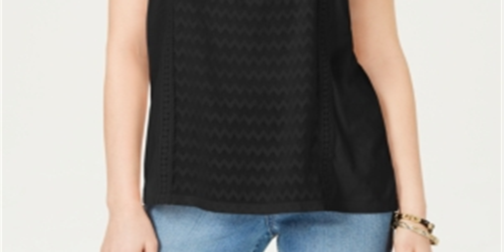 Style & Co. Women's Mixed Print T-Shirt Black Size Small