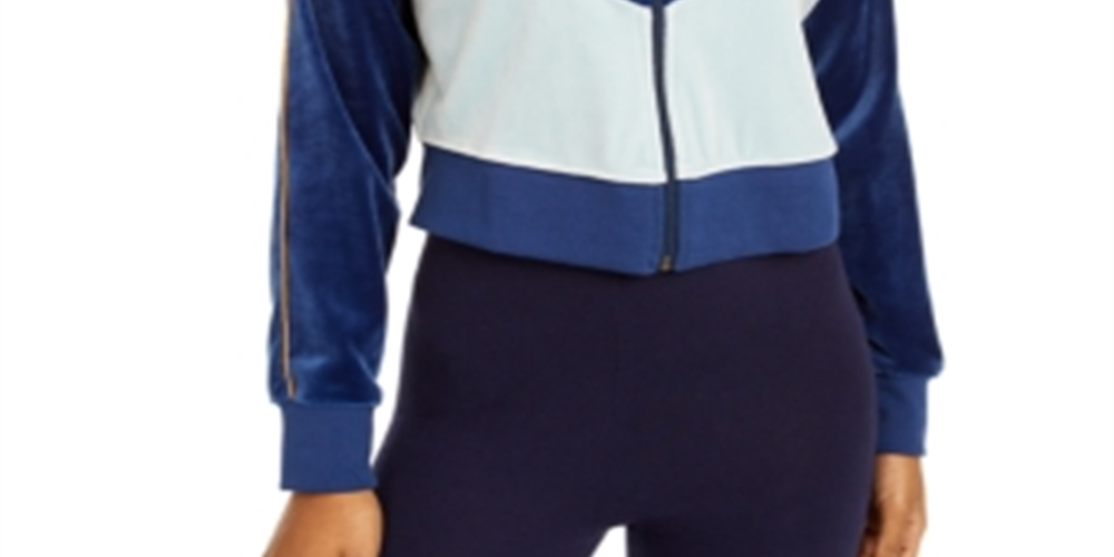 Nike Women's Velour Colorblocked Jacket Blue Size Large