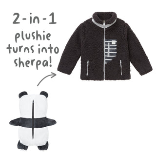 Cubcoats Transforming 2 in 1 Unisex Papo the Panda 2-in-1 Stuffed Animal Fleece Jacket Gray