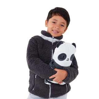 Cubcoats Transforming 2 in 1 Unisex Papo the Panda 2-in-1 Stuffed Animal Fleece Jacket Gray