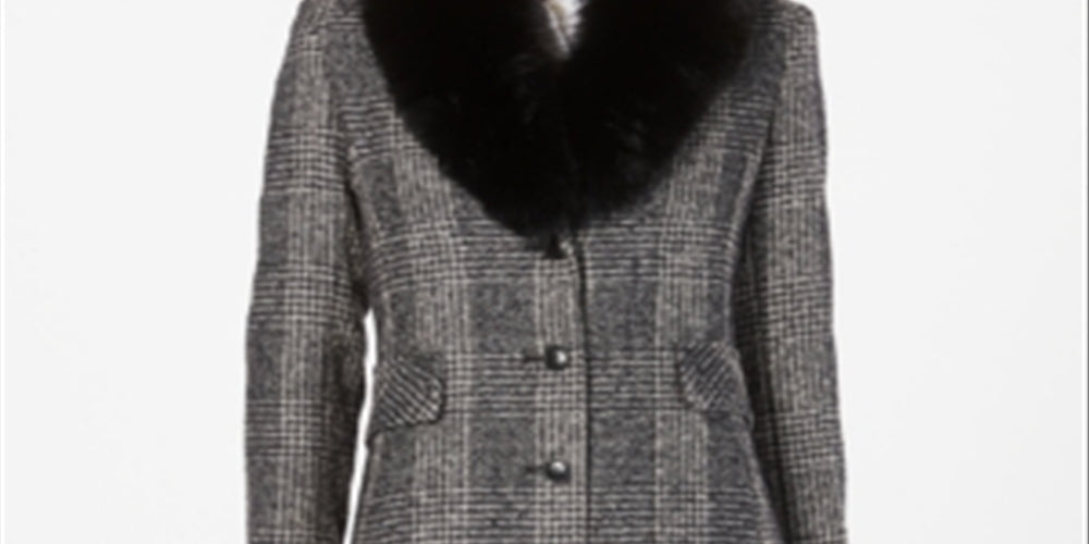 Forecaster Women's Fox Fur Collar Reefer Coat Gray Size 18