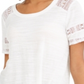 Style & Co. Women's Lace Inset Top White Size X-Small