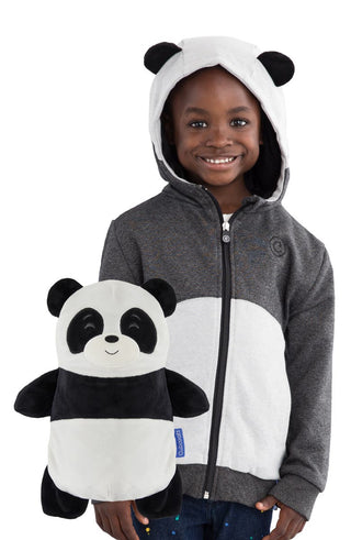 Cubcoats Papo The Panda 2 in 1 Transforming Hoodie and Soft Plushie, Black and White Unisex