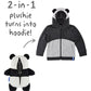Cubcoats Papo The Panda 2 in 1 Transforming Hoodie and Soft Plushie, Black and White Unisex
