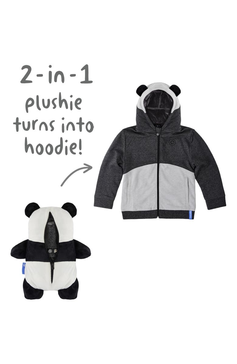 Cubcoats Papo The Panda 2 in 1 Transforming Hoodie and Soft Plushie, Black and White Unisex