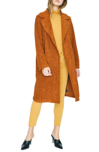 Sanctuary Women's Go Long Teddy Coat Light Brown Size X-Large