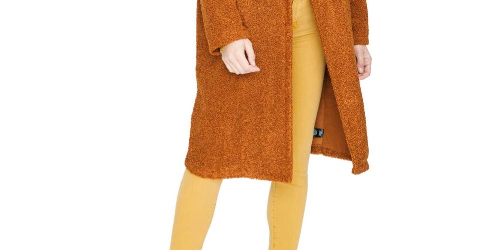 Sanctuary Women's Go Long Teddy Coat Light Brown Size X-Large