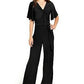 NY Collection Women's Twist Front Jumpsuit Black Size Petite XS
