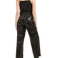 Q & a Women's Sequin Faux Wrap Jumpsuit Black Size X-Large