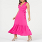 Thalia Sodi Women's Faux Wrap Ruffled Maxi Dress Pink Size X-Large