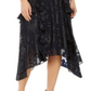 INC International Concepts Women's Burnout Print MIDI Dress Black Size Petite XL
