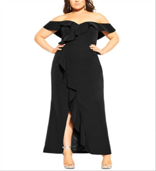 City Chic Women's Savannah Maxi Dress Black Size 18W