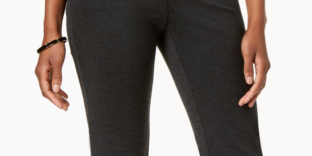 Charter Club Women's Heathered Knit Pants Gray Size 16X3