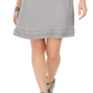 Style & Co Women's Fringed Denim T-Shirt Dress Gray Size Small