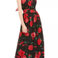 INC International Concepts Women's Floral Print Halter Maxi Dress Black Size 14