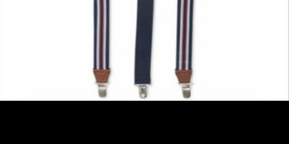 Club Room Men's Striped Stretch Suspenders  - Navy Blue One Size