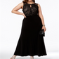 Morgan & Co. Women's Trendy Plus Lace Bodice Gown Black Size 14W