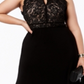 Morgan & Co. Women's Trendy Plus Lace Bodice Gown Black Size 14W