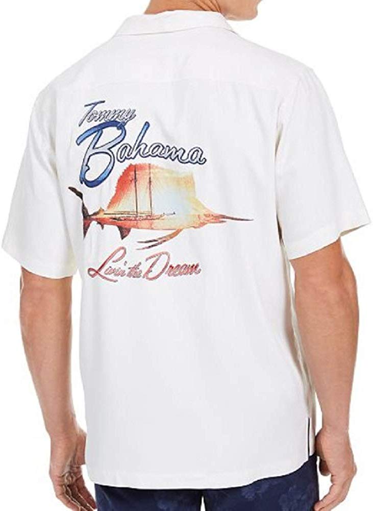 Tommy Bahama Men's Marlin Sunset Shirt White Size Large