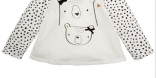 First Impressions Toddler Girl's Cotton Bears T-Shirt White White Size 4T