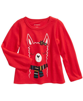 First Impressions Toddler Girl's Llama Print Cotton T-Shirt Red Size 4T