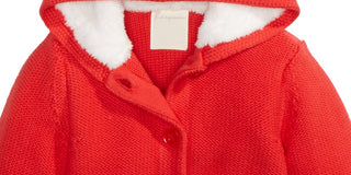 First Impressions Unisex Baby's Faux Sherpa Lining Hooded Red Size 12M