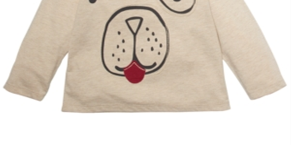 First Impressions Baby Boy's Long Sleeve Doggy T-Shirt Brown Size 3-6MOS