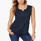 Style & Co Women's Embroide Top Blue Size Petite M