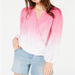 INC International Concepts Women's Ombre Surplice Top White Size Petite