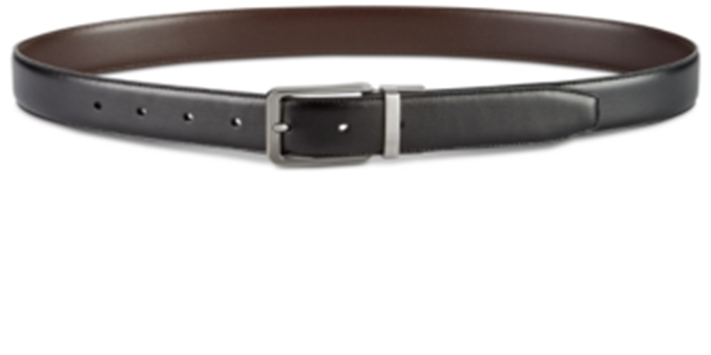 Perry Ellis Men's Annable Reversible Leather Dress Belt Black Size 40