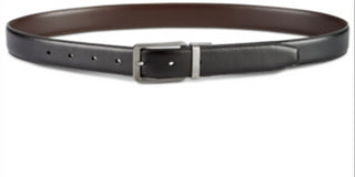 Perry Ellis Men's Annable Reversible Leather Dress Belt Black Size 40