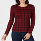 Charter Club Women's Cotton Plaid Top Red Size Large