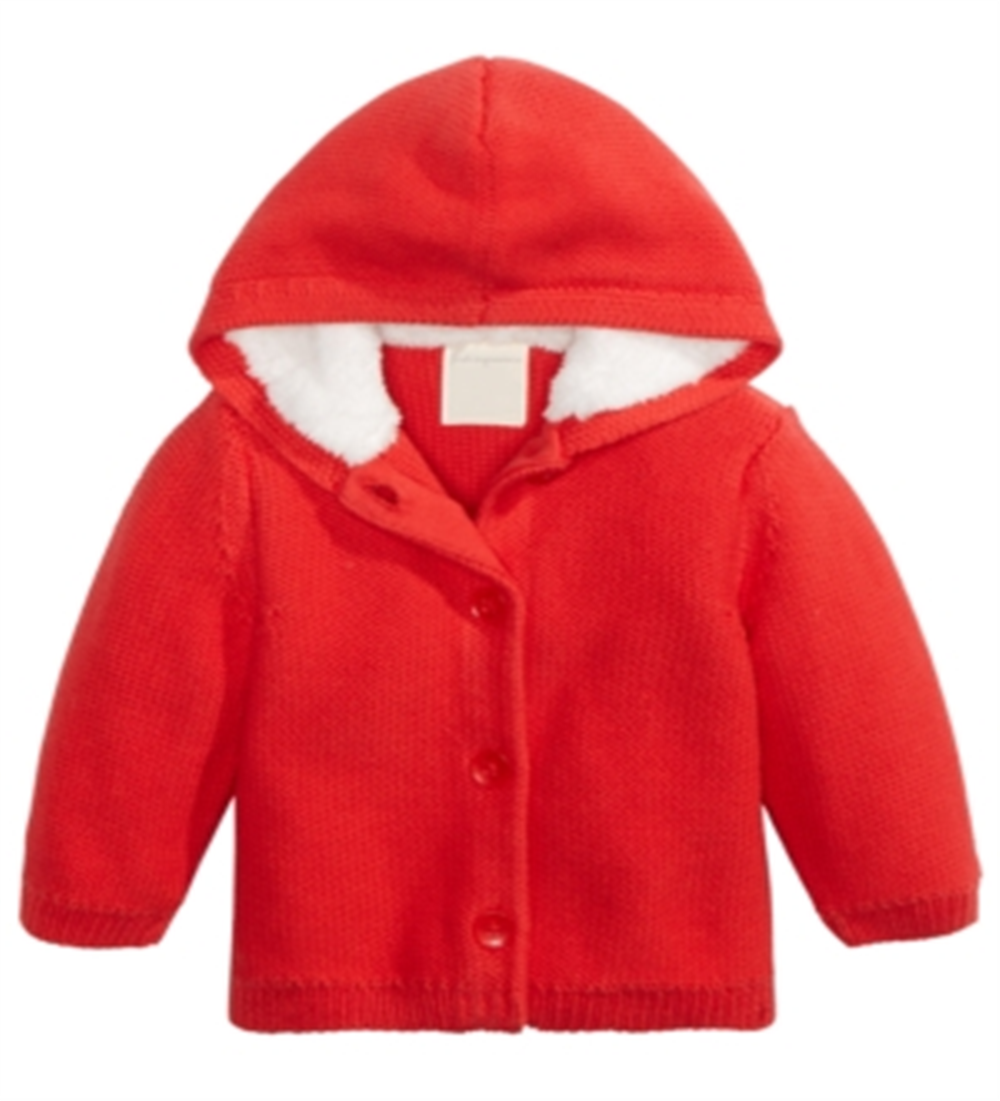 First Impressions Baby Boy's & Girl's Faux Sherpa Lining Hooded Red Size 3-6MOS