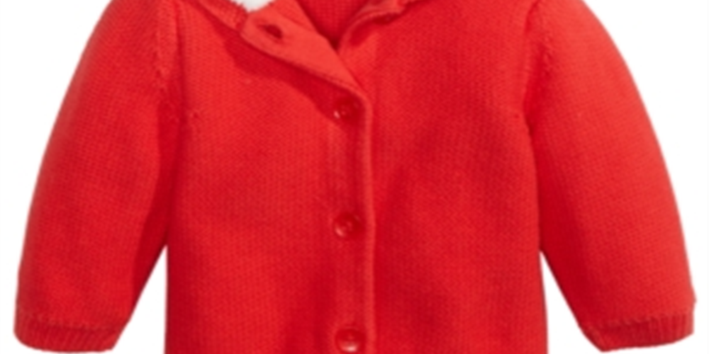 First Impressions Baby Boy's & Girl's Faux Sherpa Lining Hooded Red Size 3-6MOS