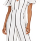 Crystal Doll Junior's V Neck Jumpsuit White Size 0