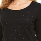 Karen Scott Women's Studded Top Black Size Petite Small